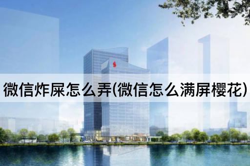 微信炸屎怎么弄(微信怎么满屏樱花)